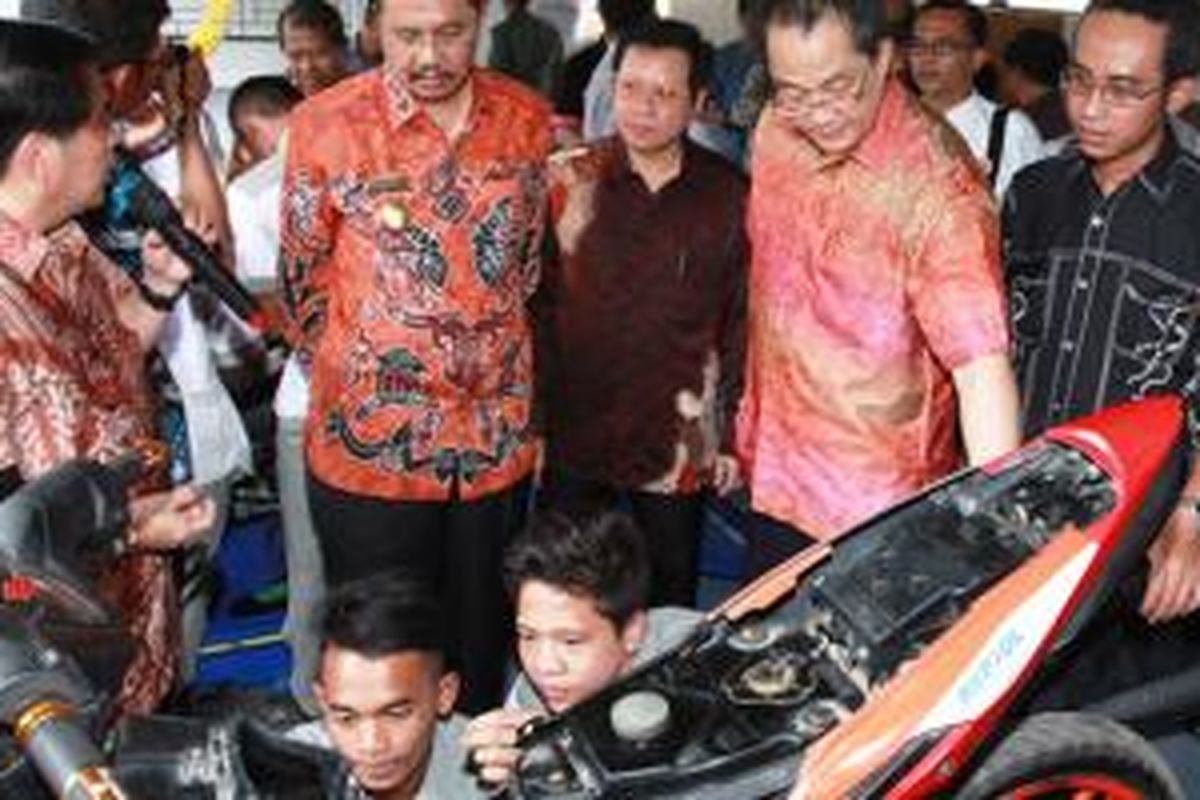 Penerapan kurikulum teknik sepeda motor Honda di SMK Panca Abadi Bangsa, Binjai, Sumatera Utara.