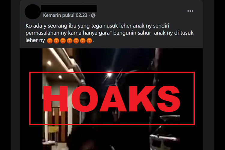 Hoaks, anak perempuan ditusuk ibunya karena bangunkan sahur