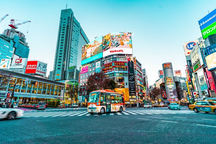 Shibuya, Tokyo, Jepang. Jepang merupakan salah satu destinasi populer di kalangan warga wisatawan.