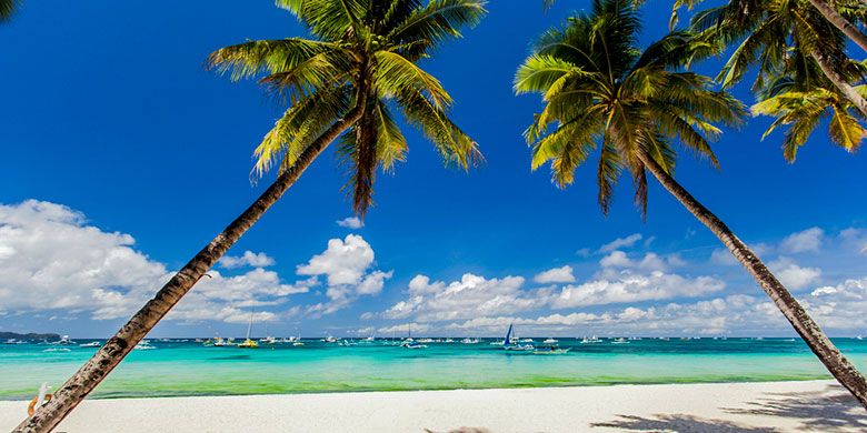 Pantai pasir putih di Boracay, Filipina