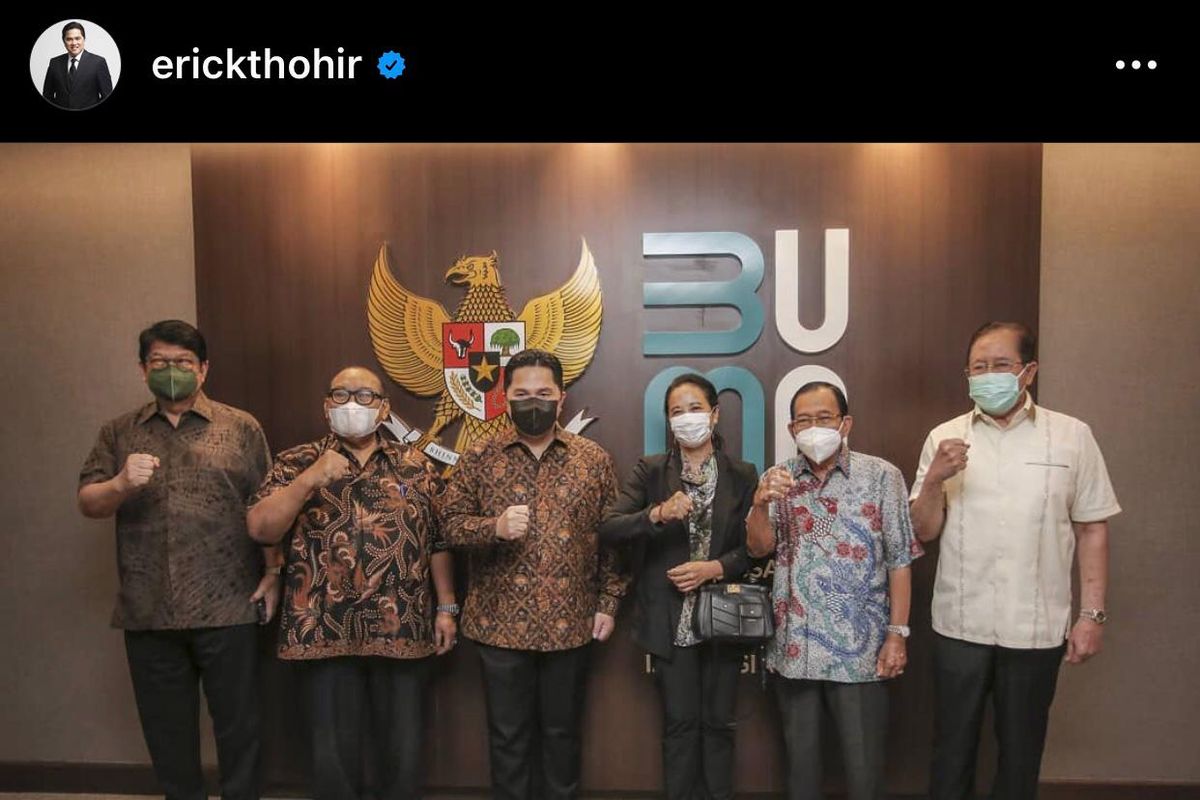 Tangkapan layar dari akun instagram Menteri BUMN Erick Thohir.