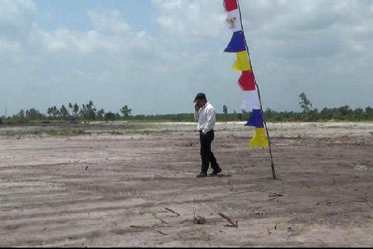 Lahan pembangunan pabrik pemurnian mineral ikutan timah di Air Anyir Bangka.