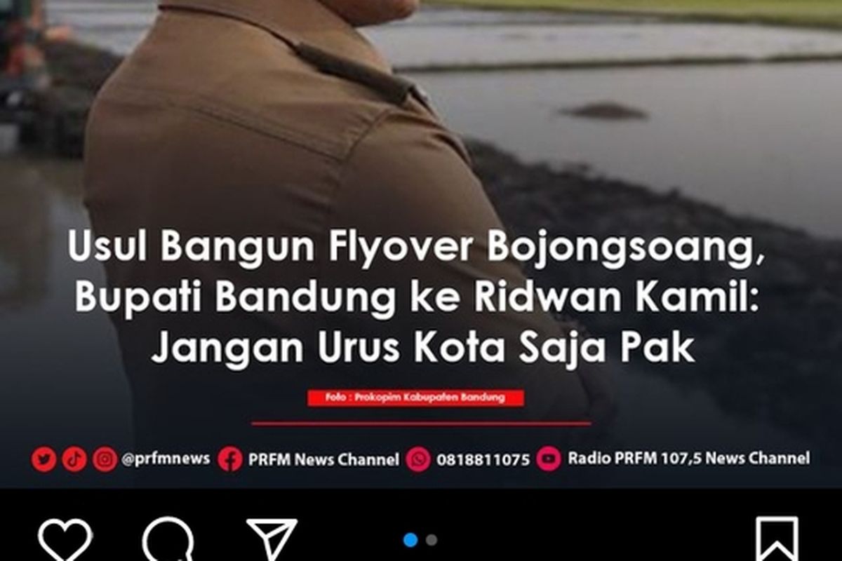 Gubernur Jawa Barat Ridwan Kamil berbalas komentar dengan Bupati Bandung Dadang Supriatna melalui akun pribadi masing-masing. Keduanya terlibat saling balas di kolom komentar salah satu akun Instagram. Penyebabnya lantaran komentar pedas Bupati Bandung Dadang Supriatna yang menyentil pemerintah provinsi Jawa Barat.