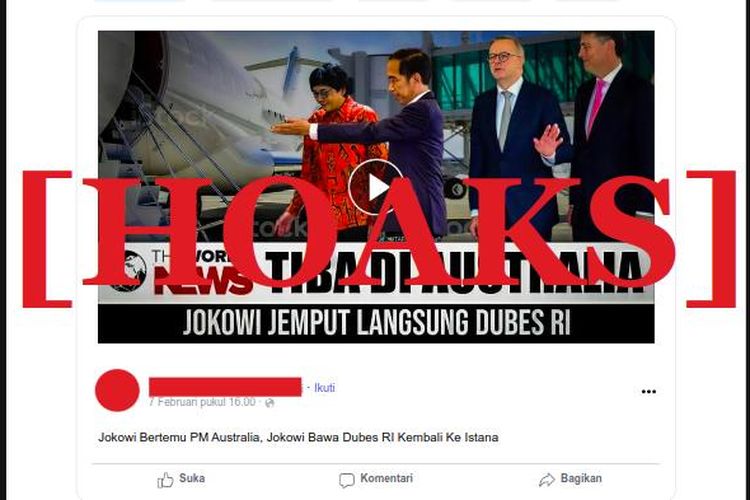 Hoaks skandal penyadapan terhadap Presiden Jokowi oleh Australia terungkap hingga duta besar RI untuk Australia ditarik adalah hoaks