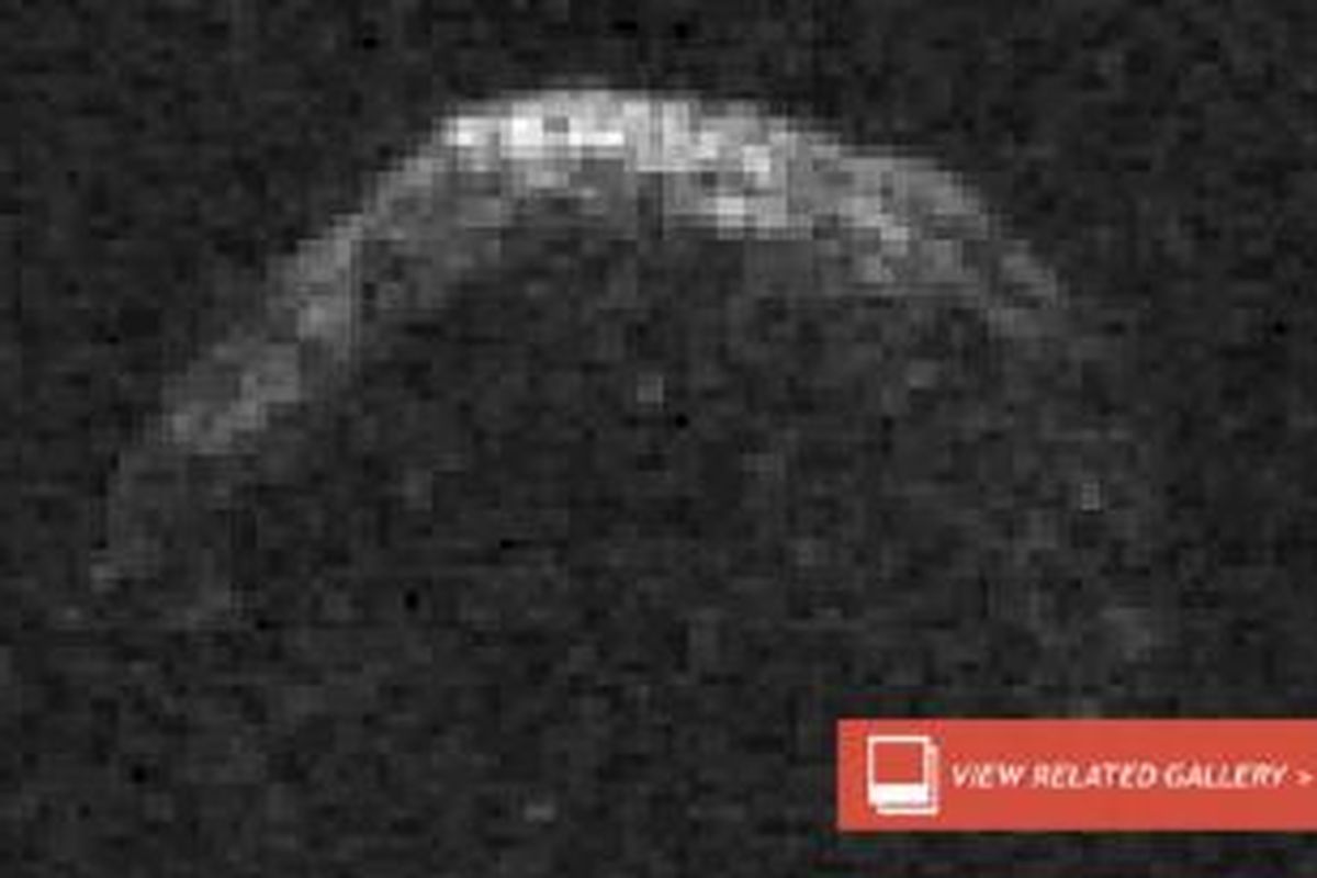 Citra radar asteroid 1950 DA yang diambil dari Arecibo Observatory pada 4 Maret 2001.