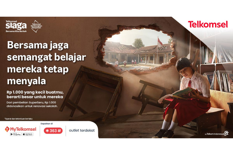Melalui program Donasi Super Seru, Telkomsel menyisihkan Rp 1.000 dari setiap pembelian Paket Super Seru untuk merenovasi ruang kelas di 20 Sekolah Dasar (SD) di seluruh penjuru Indonesia. 