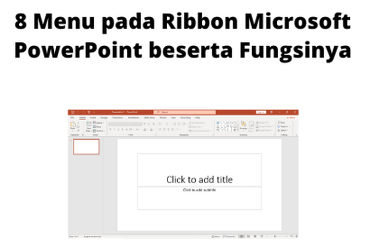 Tab menu ribbon pada PowerPoint adalah bagian utama dari sebuah aplikasi Microsoft PowerPoint.