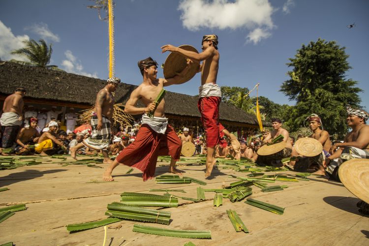 Tradisi perang pandan di desa Tenganan, Bali