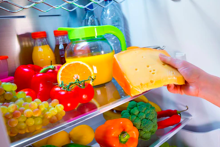 Ilustrasi kulkas, Ilustrasi cara menyimpan keju di kulkas