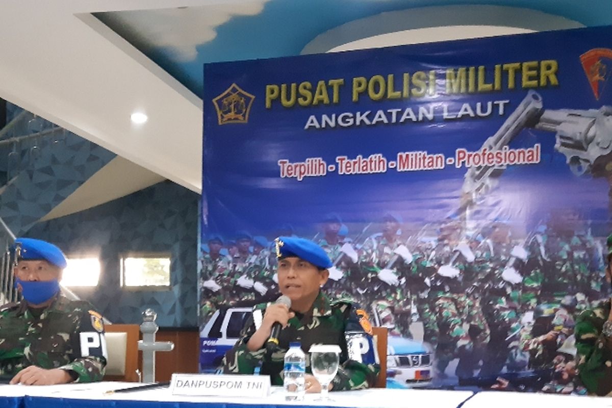 Komandan Pusat Polisi Militer (Danpuspom) TNI Mayjen TNI Eddy Rate Muis dalam konferensi pers di Puspomal TNI AL, Kelapa Gading, Jakarta Utara, Kamis (2/7/2020)