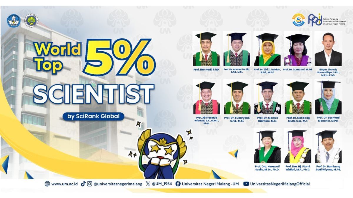 13 Dosen Peneliti UM Masuk World Top 5% Scientists 2026 Versi SciRank