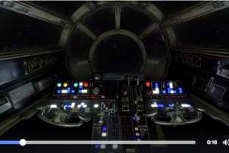 Potongan video kokpit Millenium Falcon 360 derajat di Facebook