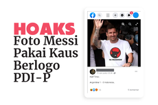 INFOGRAFIK: Hoaks! Foto Messi Pakai Kaus Berlogo PDI-P