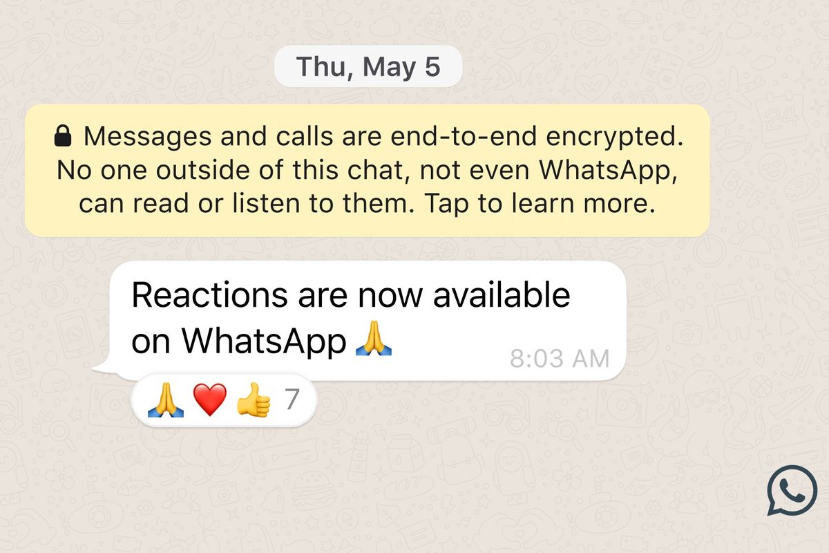 Ilustrasi fitur WhatsApp Reaction