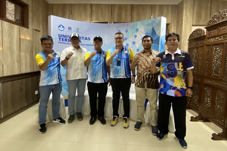 Konferensi pers Turnamen Tenis Meja Pelajar Nasional Piala Rektor Universitas Terbuka 2023 pada 25 Agustus 2023 di UTCC, Tangerang Selatan.

