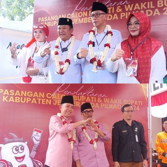 Dua pasangan calon bupati dan wakil bupati Jember dalam Pilkada 2024.