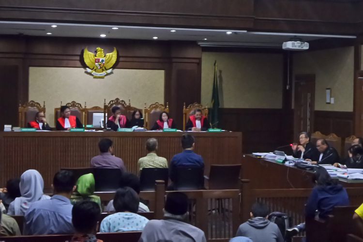 Sidang kasus korupsi pengadaan Kartu Tanda Penduduk berbasis elektronik (e-KTP) di Pengadilan Tipikor Jakarta, Kamis (25/1/2018).