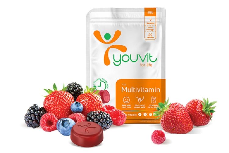 YOUVIT gummy multivitamin dewasa mengandung 10 vitamin dan 2 mineral penting