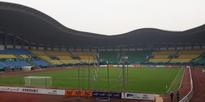 Tampak Stadion Patriot Candrabhaga Bekasi dari Tribun penonton, Selasa (7/8/2018).