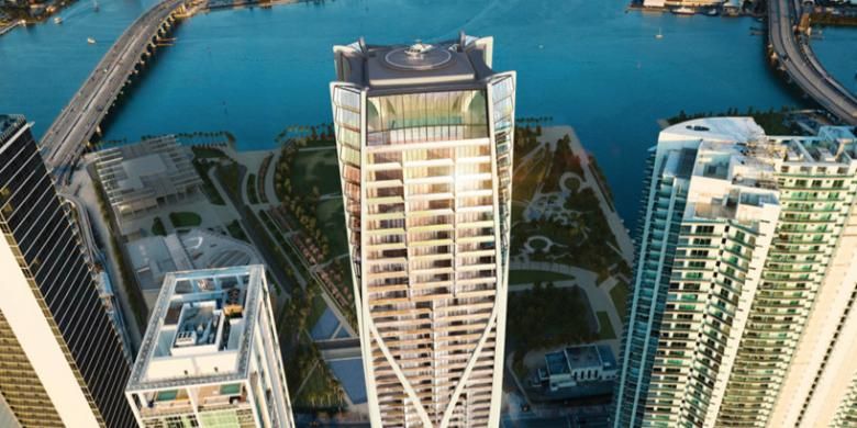 Gedung pencakar langit bernama One Thousand Museum Tower di tengah kota Miami ini akan memiliki tinggi 215 meter atau 60 lantai. Gedung tersebut mampu menampung 83 kondominium yang berukuran antara 501,7m2 hingga 1.021,9m2. 