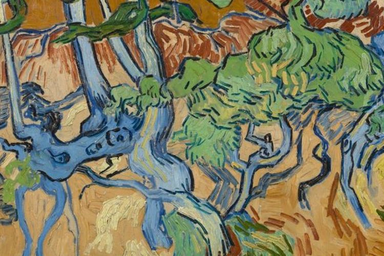 Inilah Tree Roots, lukisan yang dipercaya merupakan mahakarya terakhir pelukis Belanda, Vincent van Gogh, sebelum dia mengakhiri hidupnya pada 1890.