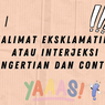Kalimat Eksklamatif atau Interjeksi: Pengertian dan Contohnya