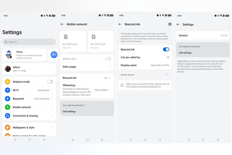 Cara pakai fitur BeaconLink di Oppo Reno 12 Series.