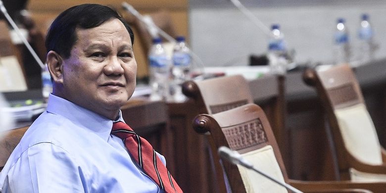 Indonesian Minister of Defense Prabowo Subianto at a parliamentary hearing with Commission I DPR on Wednesday, (2/6/2021).ANTARA FOTO/Muhammad Adimaja/NZ. 
