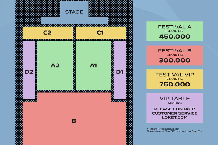 Harga tiket dan seating plan konser Sheila On 7 di Jakarta.
