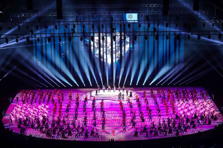 Suasana pembukaan SEA Games 2019 di Philippine Arena, Bulacan, Filipina, Sabtu (30/11/2019). Pesta olahraga terbesar se-Asia Tenggara tersebut resmi dibuka dan akan berlangsung hingga 11 Desember 2019.