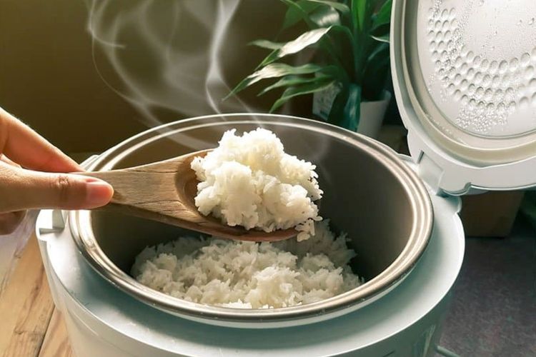 ilustrasi menyimpan nasi di rice cooker