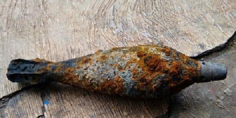 Inilah mortir yang ditemukan oleh seorang pria di Tlogosari Wetan, Pedurungan, Kota Semarang, Jawa Tengah.