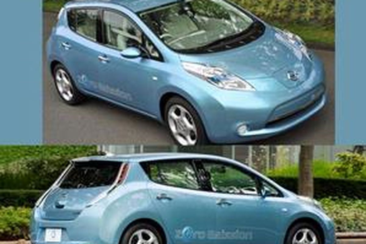 Desain Nissan Leaf lebih aerodinamis. Dimensi sama dengan Grand Livina,