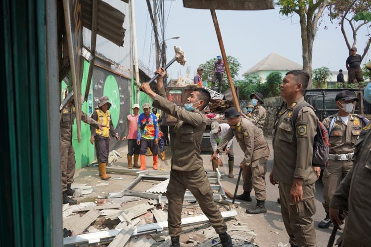 Bangunan Liar di Pasar Parung Bogor Kembali Dibongkar, Sempat Ditertibkan April 2026