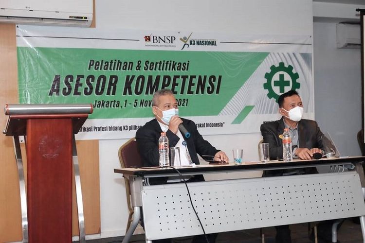 LSP K3 Nasional mengikuti Pelatihan dan Sertifikasi Asesor Kompetensi yang diselenggarakan BNSP di Jakarta mulai Senin (1/11/2021) hingga Jumat (5/11/2021). 