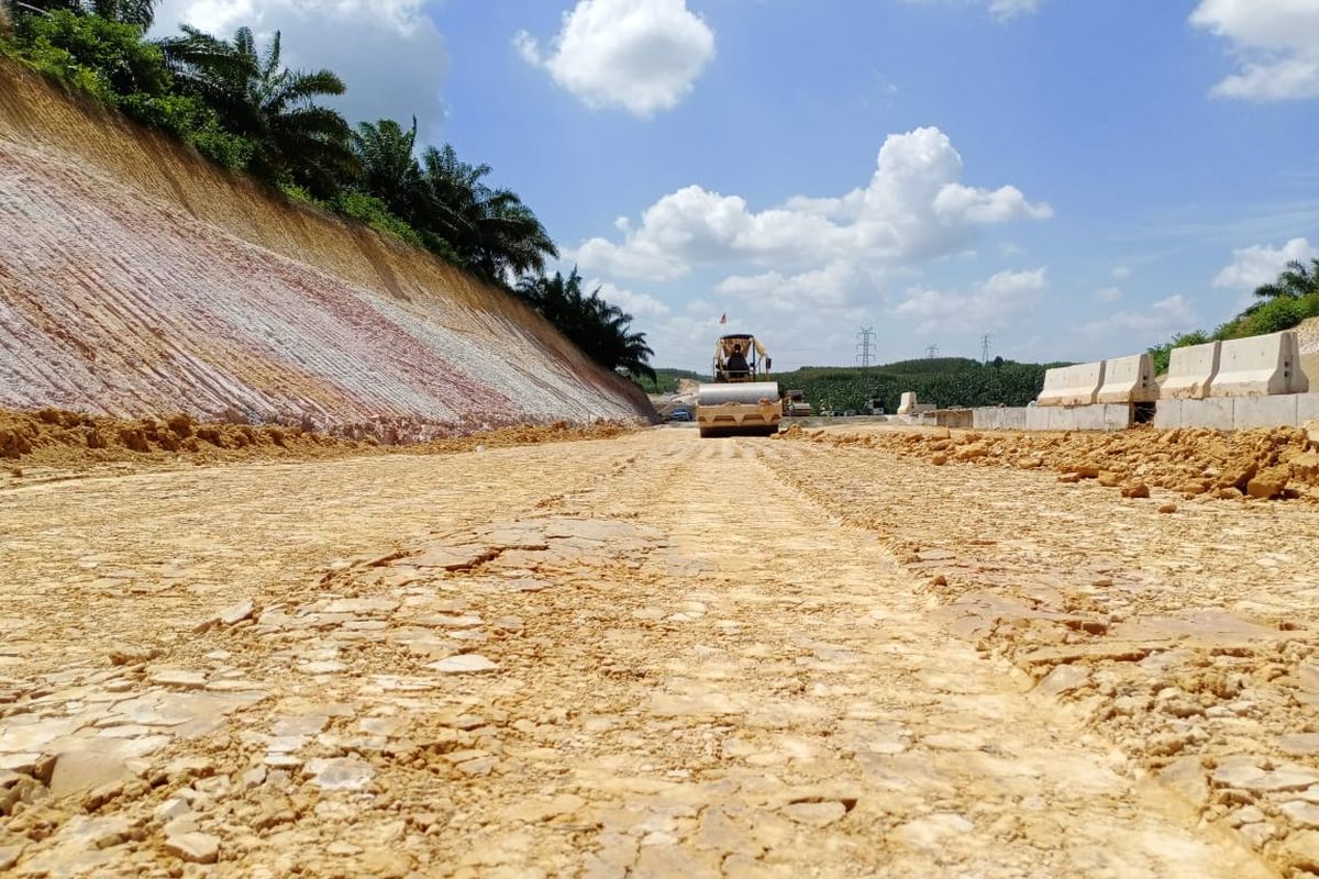 Kondisi Tol Pekanbaru-Dumai Kamis (20/2/2020). Tol sepanjang 131 kilometer ini ditargetkan operasional pada April 2020.