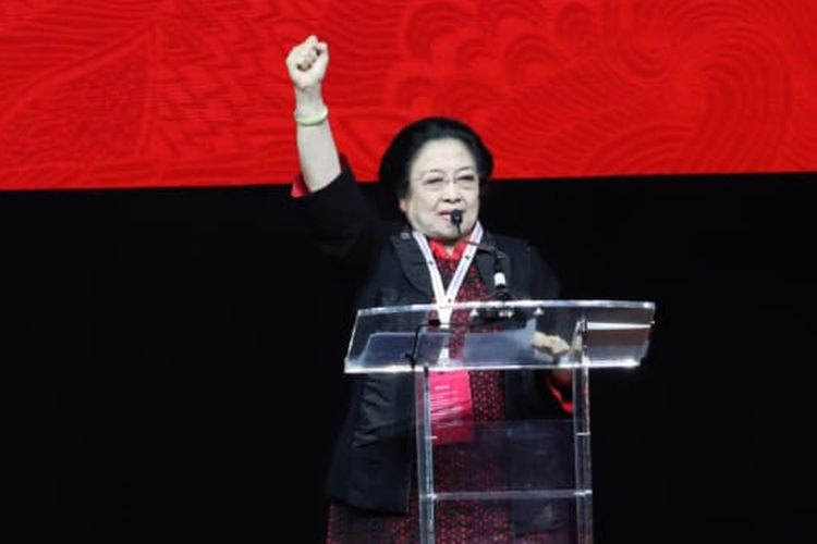 Ketum PDIP Megawati Soekarnoputri di JIExpo, Kemayoran, Jakarta, Jumat (10/1/2020).