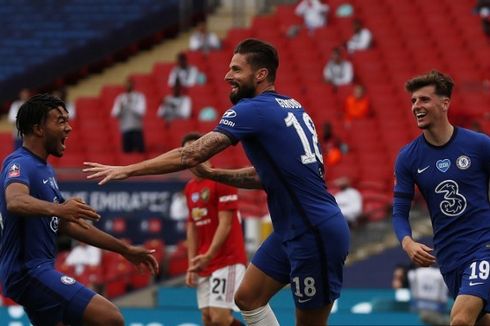 Semifinal Piala FA - Man United Vs Chelsea, Giroud Bawa The Blues Unggul