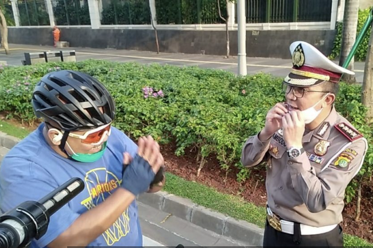 Polisi sosialisasikan penerapan jalur sepeda sementara di Jakarta