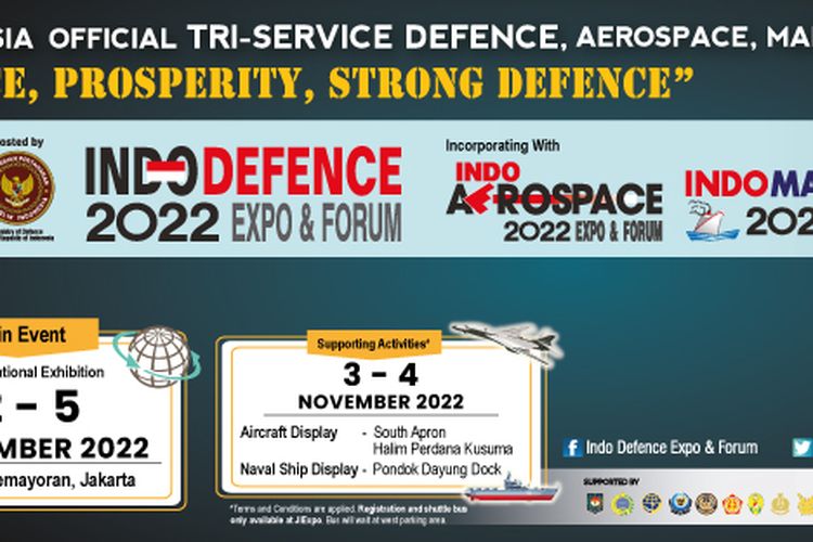 Web banner Indo Defence 2022 Expo & Forum.
