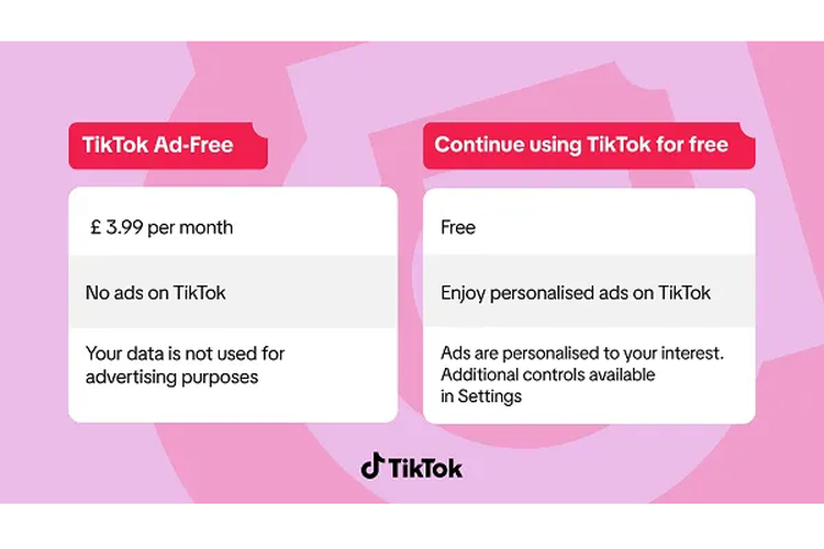 TikTok resmi meluncurkan layanan langganan bebas iklan bernama TikTok Ad-Free di Inggris.
