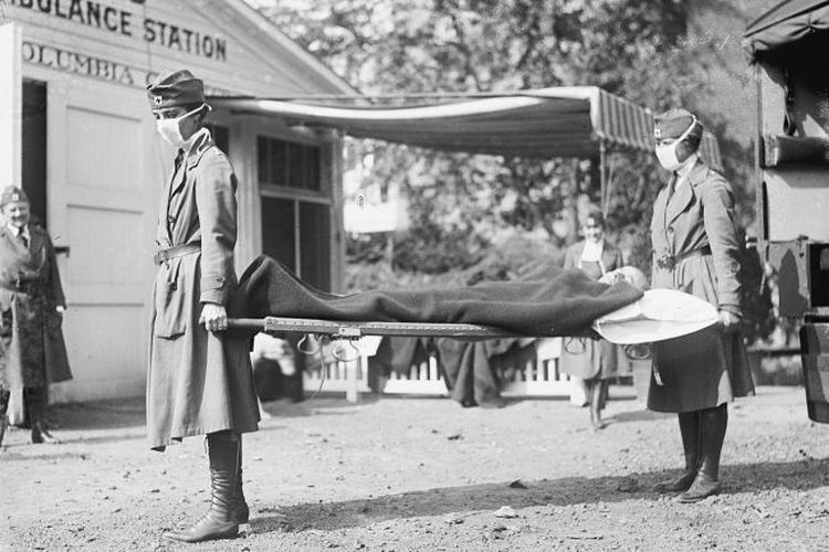 Kondisi Emergency Ambulance Station di Washington DC, AS, 1918.