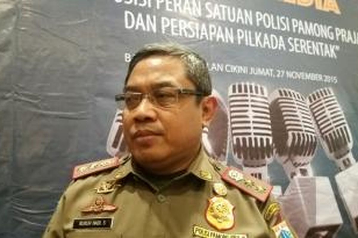 Kepala Satuan Polisi Pamong Praja DKI Jakarta, Kukuh Hadi Santoso di Cikini, Jakarta Pusat, Jumat (27/11/2015)