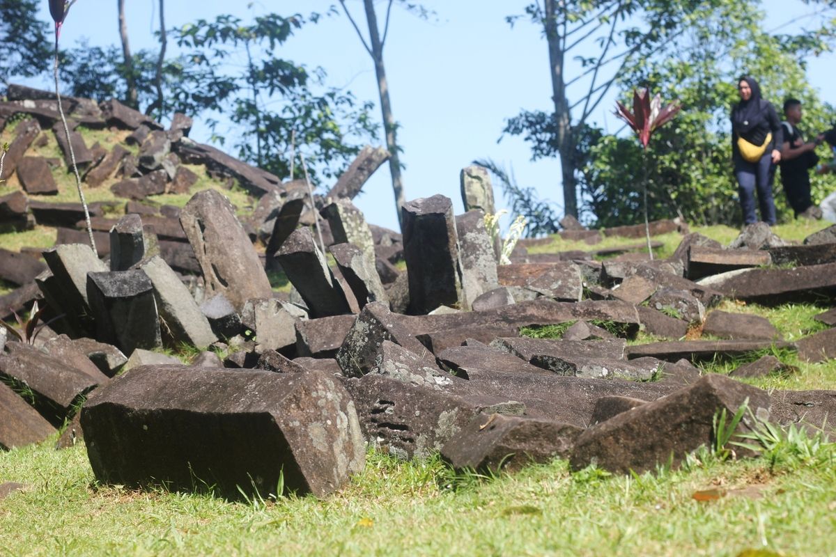 Kondisi bebatuan di lokasi Situs Gunung Padang, Kabupaten Cianjur, Jawa Barat