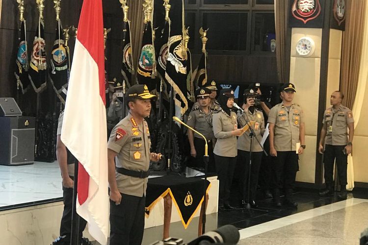 Kapolri Jenderal (Pol) Idham Azis di Rupatama Mabes Polri, Jakarta Selatan, Kamis (13/2/2020).