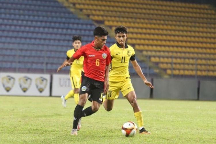 Timnas U23 Malaysia tumbang 1-2 dari Timor Leste dalam laga uji coba menjelang SEA Games 2021,  Jumat (29/4/2022).