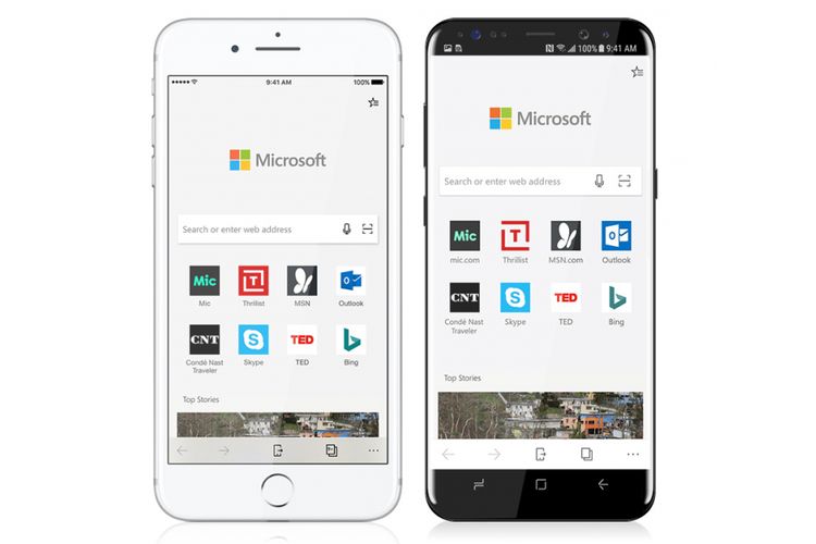 Microsoft Edge di Android dan iOS