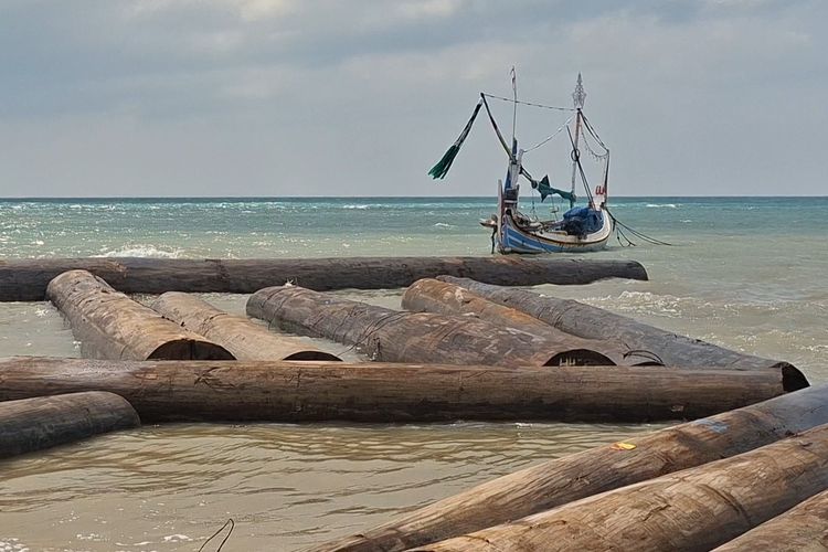 Gelondongan Kayu Penuhi Pesisir 3 Desa di Sumenep, Nelayan Cemas
