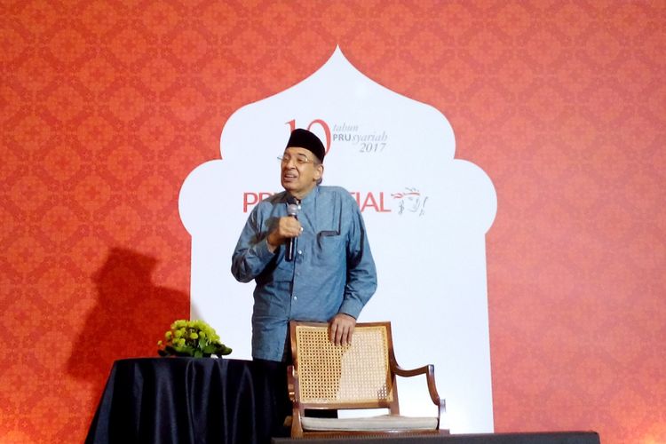 Quraish Shihab menjadi penceramah dalam acara buka puasa Prudential, Rabu (7/6/2017) di Hotel Hermitage, Jalan Cilacap, Menteng, Jakarta Pusat. 