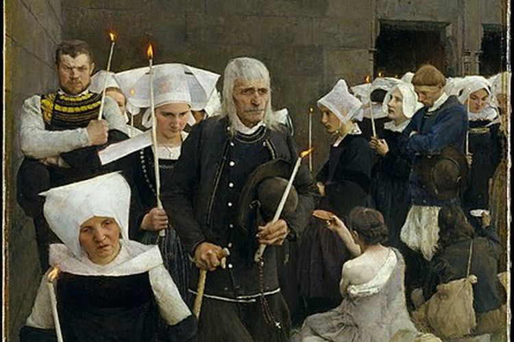 Pardon in Brittany (1884) karya Pascal-Adolphe-Jean Dagnan-Bouveret